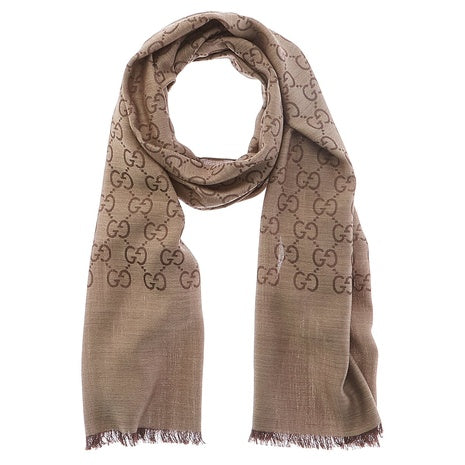 Gucci Women's Logo Small Jacquard Wool & Silk-Blend Scarf