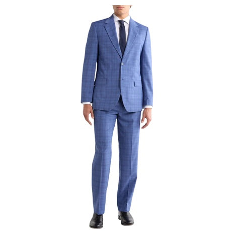 Nautica Men's Blue Plaid Notch Lapel Suit