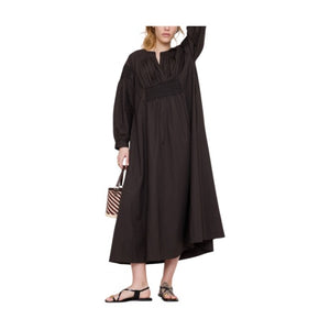 Smocked Cotton Poplin Maxi Dress