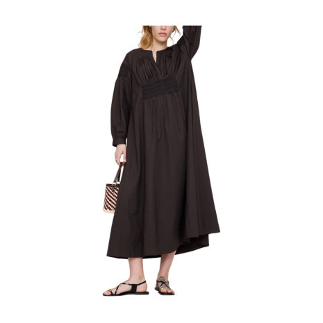 Smocked Cotton Poplin Maxi Dress