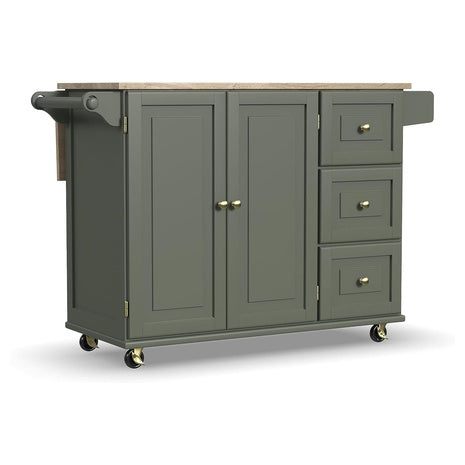 Homestyles Mobile Kitchen Island Cart With Wood Top