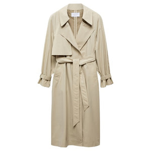 Women's 100% Cotton Long Trench Coat