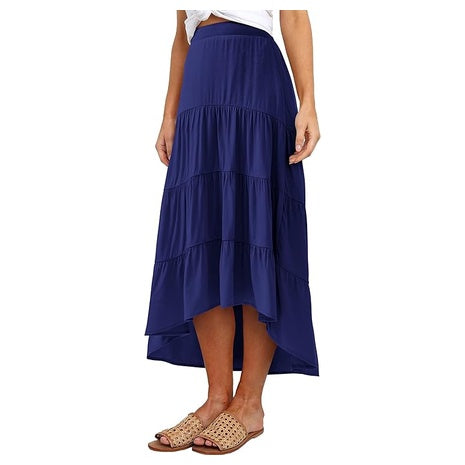 Women's Tiered High Low Maxi Skirt (17 Colors)