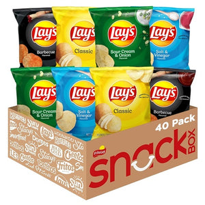 40 Pack of 1oz Bags of Lay's Potato Chips, 4 Flavor Variety Pack