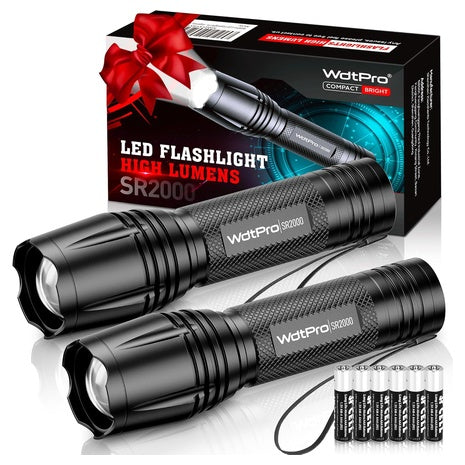 2-Pack WdtPro SR2000 Pro LED Flashlights