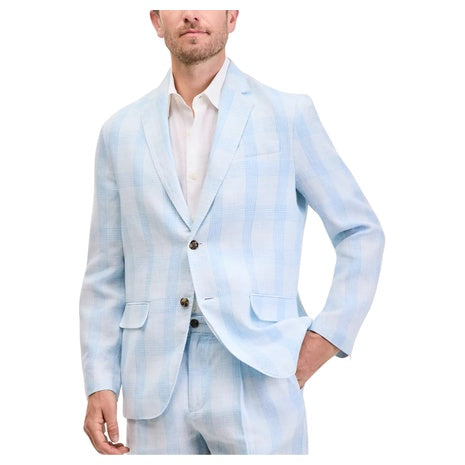 Club Room Men's Plaid Linen Blazer
