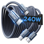 2-Pack Lisen 240W USB-C to USB-C Cables
