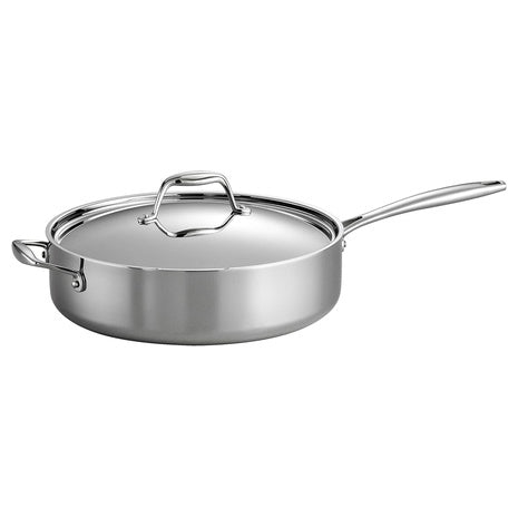 6-Quart Tramontina Signature Tri-Ply Clad Stainless Steel Saute Pan with Lid