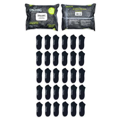 30 Pairs Of Spalding Men's Black No-Show Socks