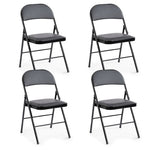 4-Pack Leather Padded Folding Chairs