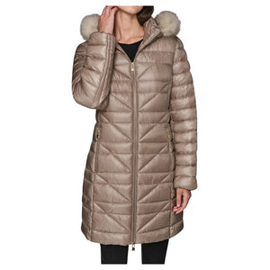 Mid Length Puffer w/ Faux Fur Trim