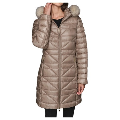Mid Length Puffer w/ Faux Fur Trim