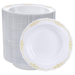 100 Gold Rim Heavy Duty Soup Bowls