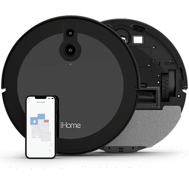 iHome AutoVac Luna 2-in-1 Front LIDAR Robot Vacuum and Vibrating Mop