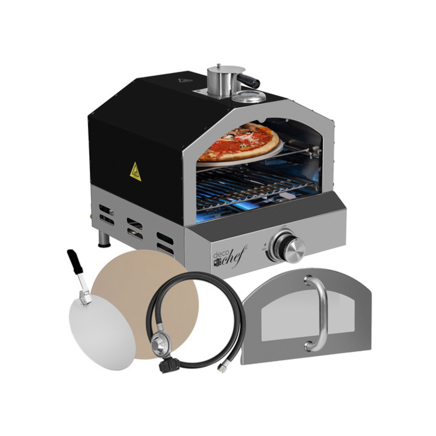 Deco Chef 2-in-1 Portable Outdoor Pizza Oven & Grill: Pellet