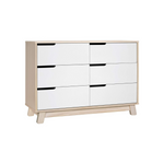 Babyletto Hudson 6-Drawer Assembled Double Dresser in Washed Natural and White