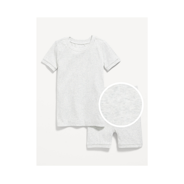 Unisex Snug-Fit Ribbed Pajama Set for Toddler & Baby