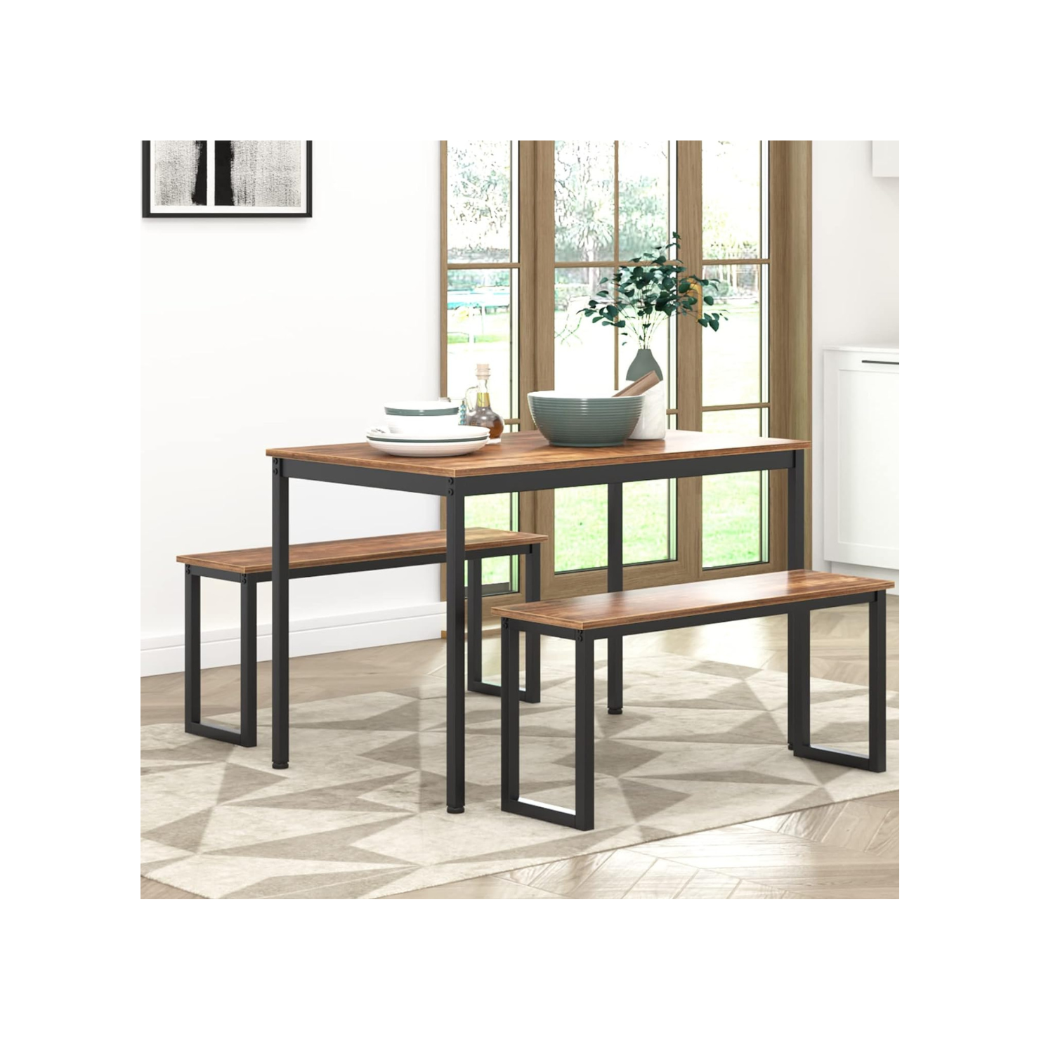 3-Piece SogesHome Kitchen Dining Room 45" Space-Saving Table Sets