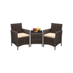 Greesum 3 Pcs Patio Rattan Wicker Furniture Set