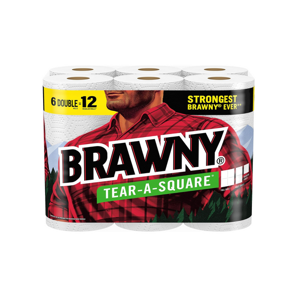 12-Count Brawny Tear-A-Square Paper Towels Roll