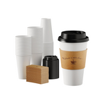 100 Pack 16 Oz Coffee Cups with Lids & Sleeves