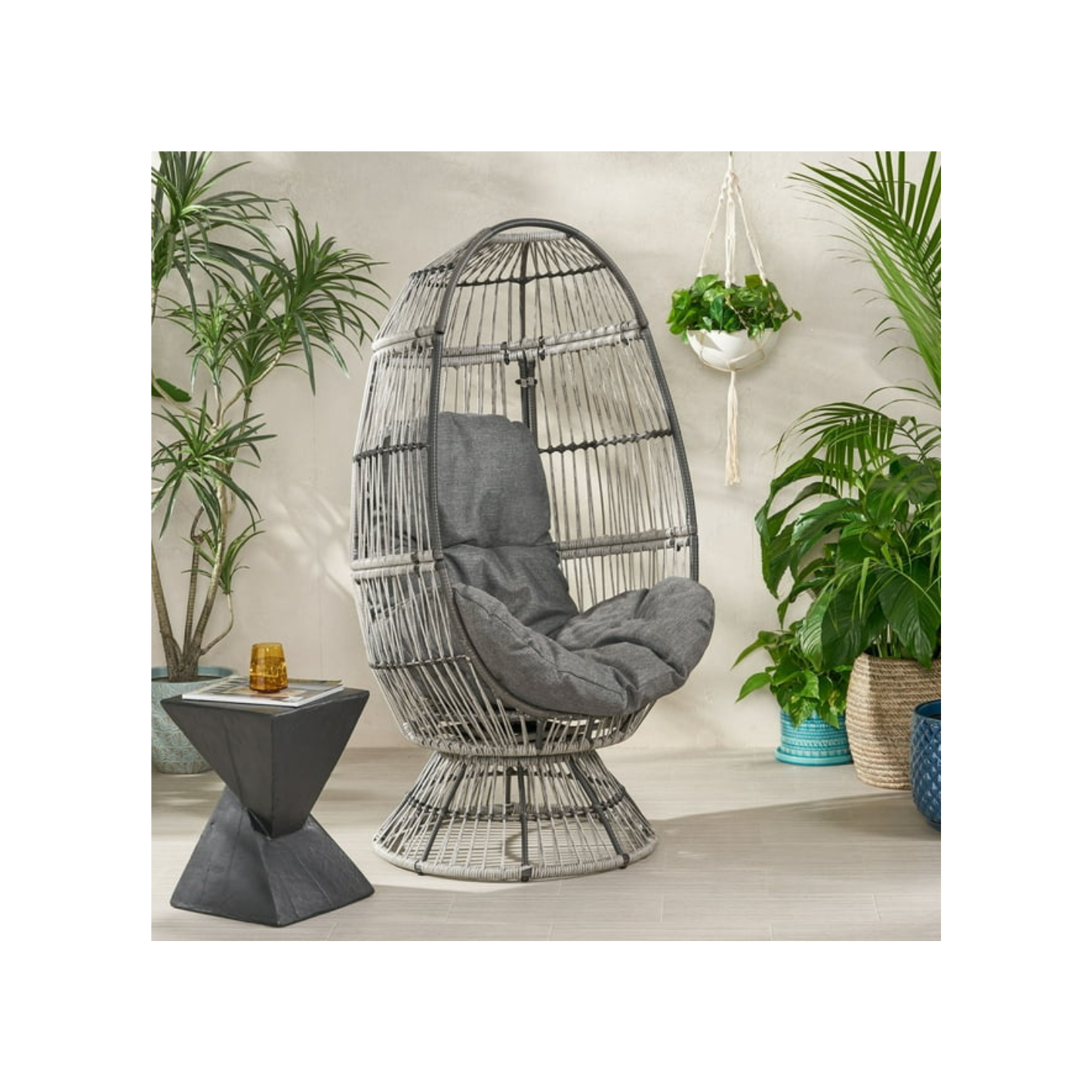 Swivel Egg Chair with Cushion