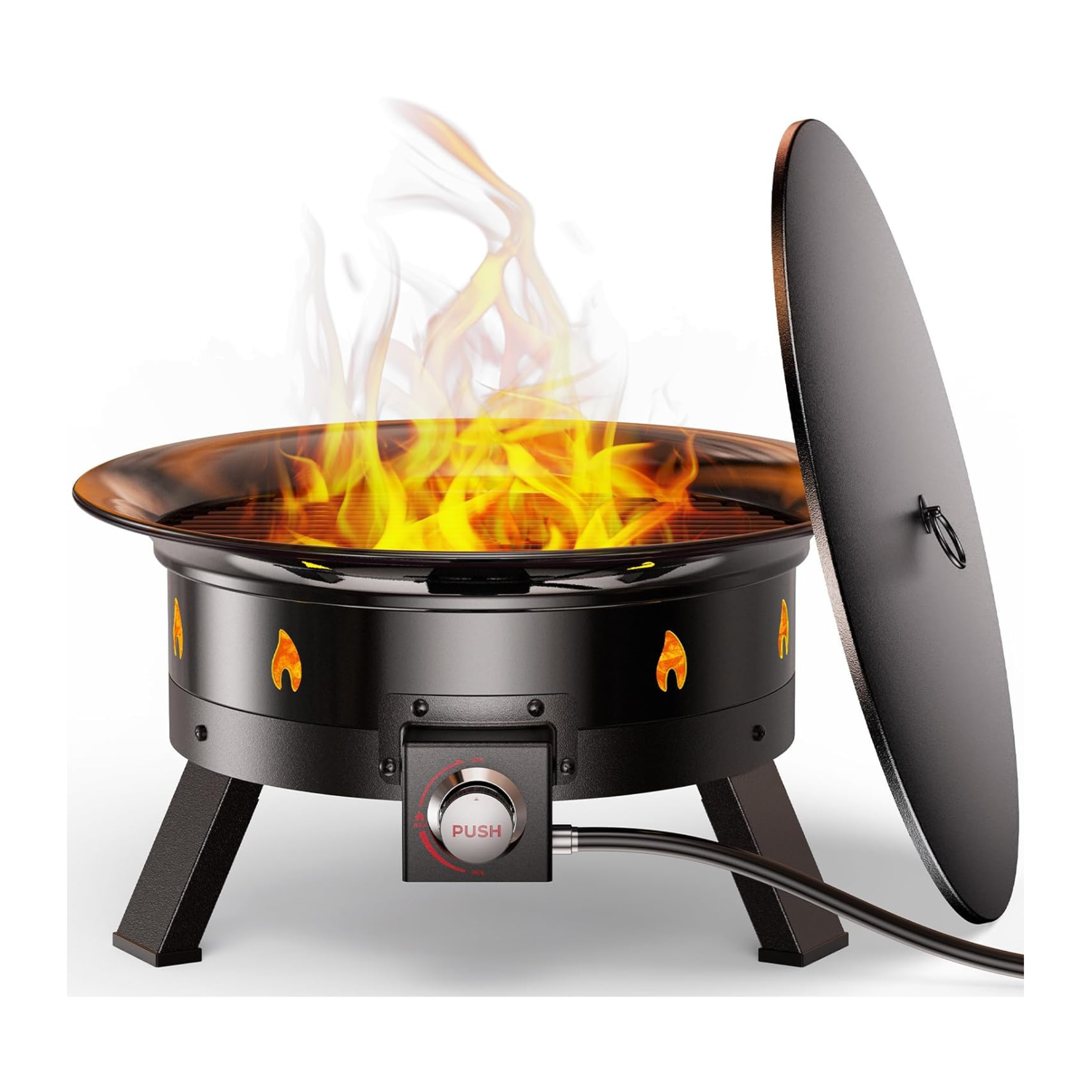 Portable Propane Gas Fire Pit with Folding Legs