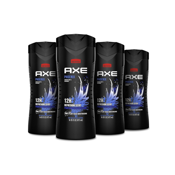 4 Bottles Of Men’s AXE Phoenix Mint & Rosemary Body Wash