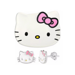Hello Kitty Enamel Stud Earrings in Sterling Silver & Ceramic Trinket Dish