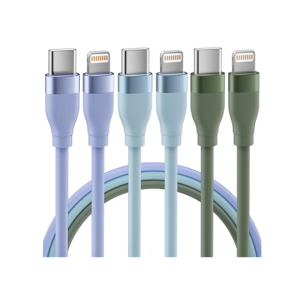 3-Pack Apple Mfi Certified 6ft Usb-C to Lightning Cable