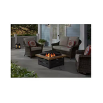 Hampton Bay Stoneham 34 in. x 15.5 in. Square Steel Black Wood Fire Pit