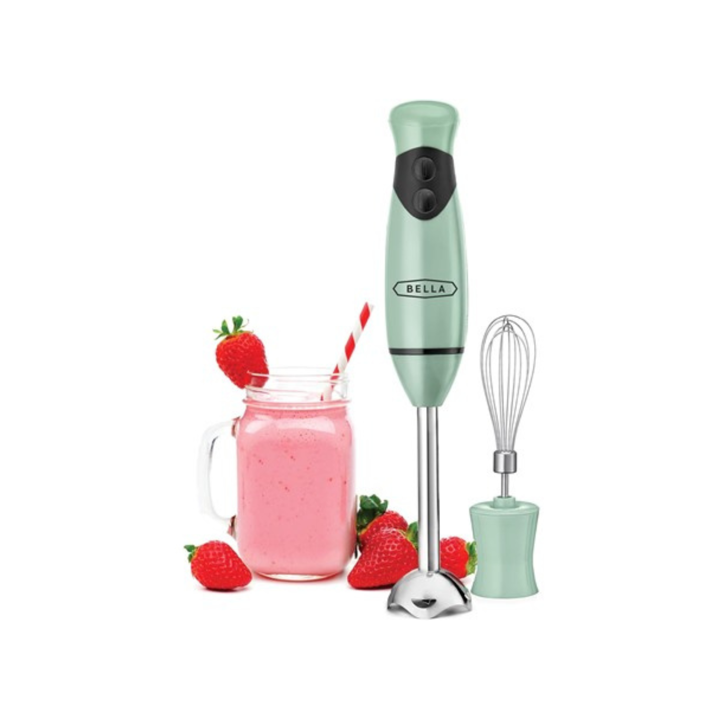 BELLA Portable Immersion Blender with Whisk Attachment
