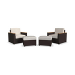 4-Piece Homestyles Palm Springs Outdoor Rattan Armchair & Ottoman Set