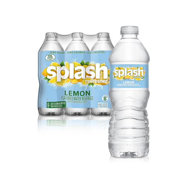 Pack of 6 Splash Refresher Lemon Flavored Water (16.9-Oz Each)