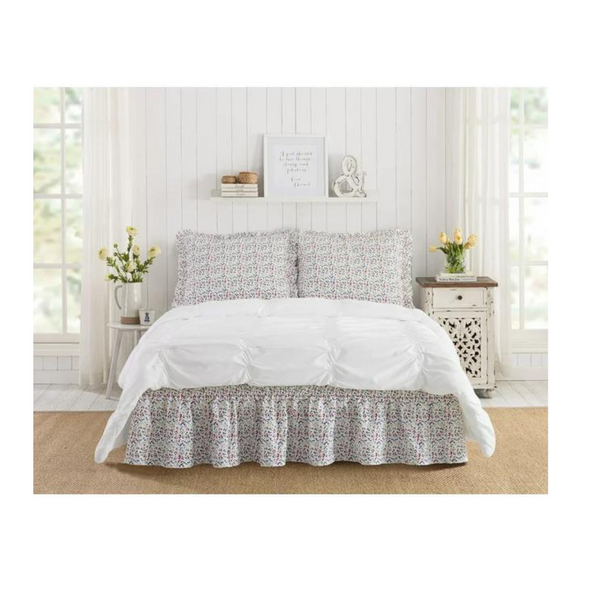 The Pioneer Woman Multi Cotton Wildflower 3-Piece Bedskirt and Sham Set (4 Colors)