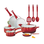 12 Piece Ceramic Nonstick Aluminum Cookware Set (2 Colors)