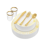 150-Pc Gold Plastic Dinnerware Set