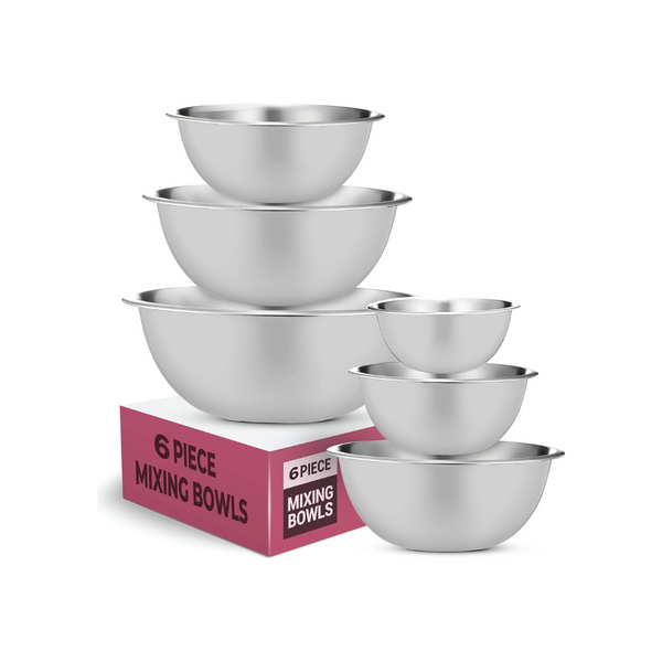 6 Stainless Steel Bowls