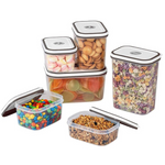 6 Airtight Food Storage Containers With Durable Lids