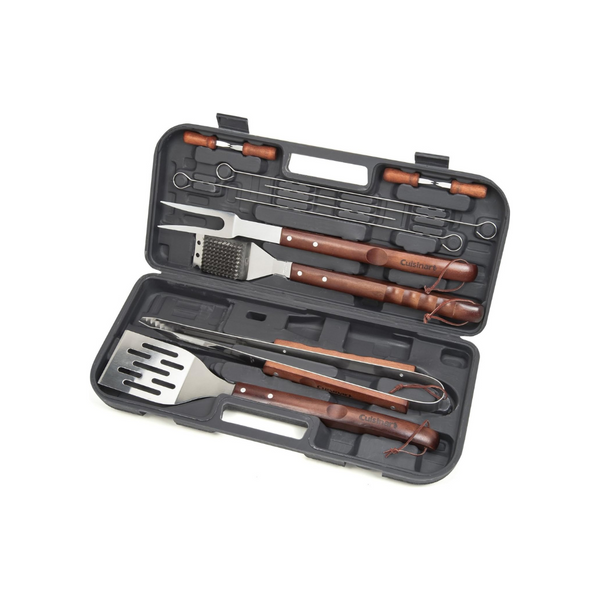 13 Piece Cuisinart Grill Wooden Handle Tool Set