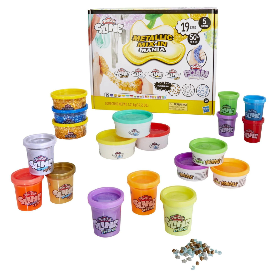 19 Can Play-Doh Slime and Foam Metallic Mix-In Mania Set