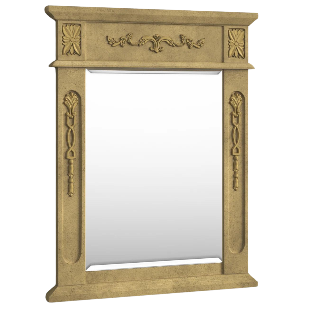 Nai Traditional Wood-Framed Bathroom Mirror