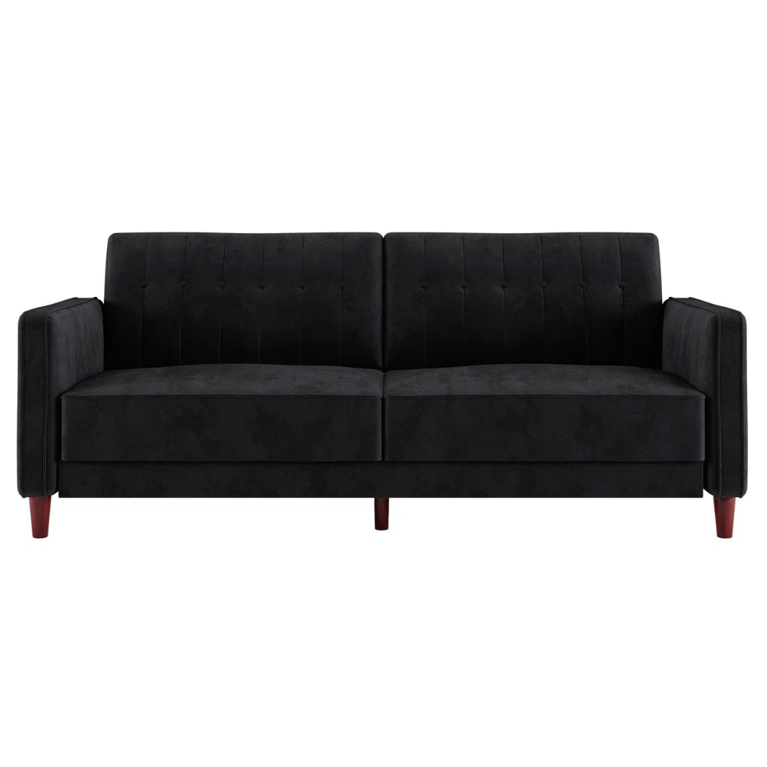 Perdue 81.5" Velvet Square Arm Convertible Sofa
