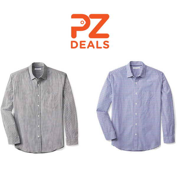 Amazon Essentials men's regular-fit gingham or solid shirts