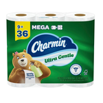 36 rollos normales de papel higiénico ultrasuave Charmin, 9 megarollos