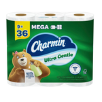 36 Regular Rolls Of Charmin Ultra Gentle Toilet Paper, 9 Mega Rolls