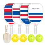 4-Pack Sprypals Premium Wooden Pickleball Paddle Set with Balls & Bag