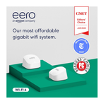 2-Pack Eero 6+: Fast Gigabit Mesh Wi-Fi System for Up to 3,000 sq. ft. Coverage - 2022 Release