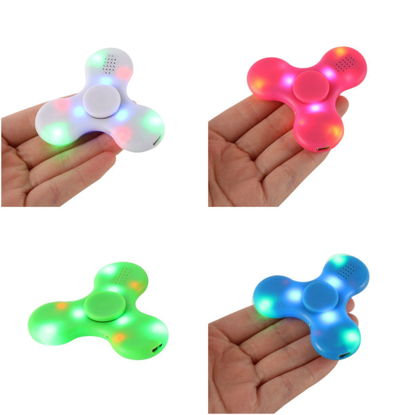 LED fidget spinner with Bluetooth speaker