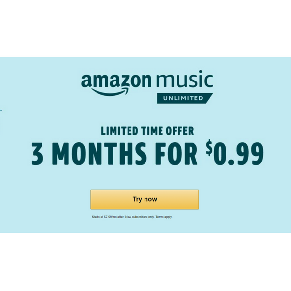 3 Months of Amazon Music Unlimited